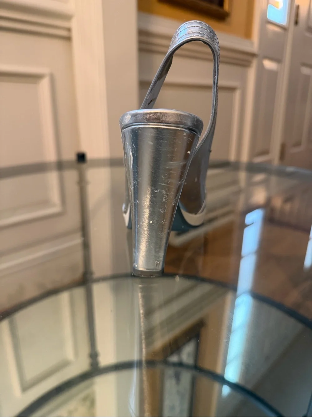 Prada Metallic Silver Slingback Platform High Heels RESTORATION PROJECT